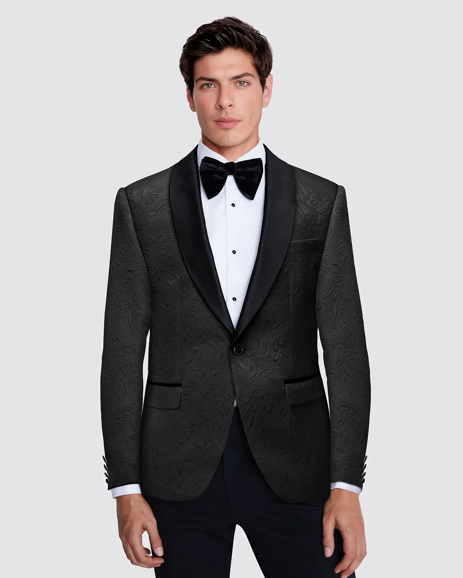 BV Black Paisley Shawl Lapel Tuxedo - Image 2